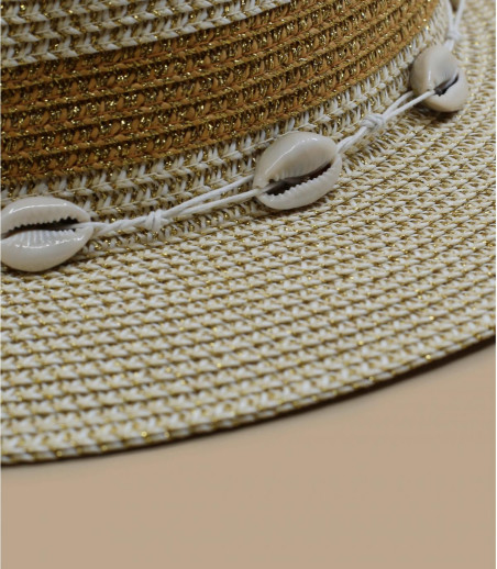 Fedora shiny melange linen gold Seeberger Fedora shiny melange linen gold Seeberger